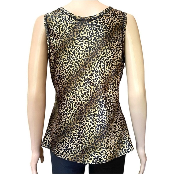 Etonné Leopard/Cheetah Print Satin Tank Top Size Medium - Picture 2 of 6